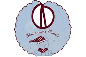 LaVelahome Bavaglino neonato PRIMO NATALE natalizio 100% cotone made in italy