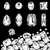 JJUNW 240 Pieces of Rhinestones for Sewing, Gliter Stones for Sewing, Flat Back, Crystals for Sewing, Jewellery, Diamonds for