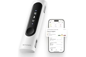 WITHINGS BeamO - Thermomètre Connecté Sans Contact, MultiScan 4-en-1, Moniteur ECG, Oxymètre de Pouls, Stéthoscope digital, Enfants & Adultes, Multi-utilisateur, Suivi Familial