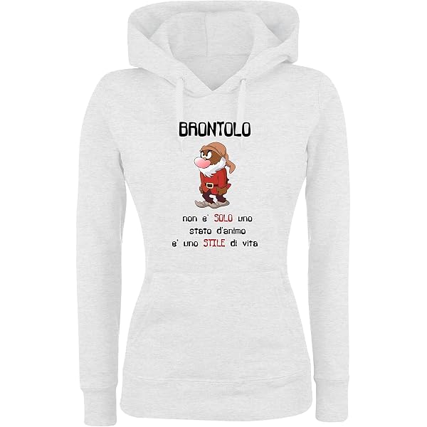 Felpa Donna Con Cappuccio Basic Top Qualità, Vestibilità Top, Scritta Divertente Humor, Manica Lunga, Maglione Made In Italy
