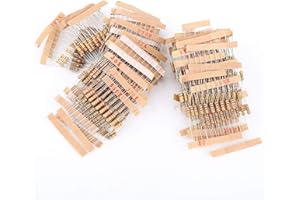 DIYEENI Assortiment de résistances,1000pcs Kit de résistance 100 valeurs,5% 1/2W 1-10M Ohm Set de résistances à couche de carbone pour projets de bricolage et expériences,Composants électroniques Résistances