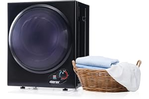 Merax Klein Wäschetrockner, Wandmontierbar Ablufttrockner, Ablufttrockner Wäschetrockner Trommelwaschtrockner, 200-Minuten-Timer|Doppelfilter|850w|2,5 kg, Schwarz, 50x42x59cm