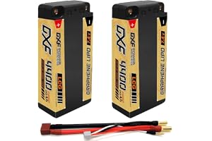 DXF 2S LiPo batteri 7,4 V 4400 mAh 150C, 2-pack med 5,0 mm kula till Deans T-kontakt RC batteri för 1:8 1:10 RC bil lastbil b