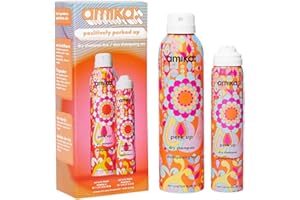 amika positively perked up dry shampoo spray duo - includes perk up talc-free dry shampoo travel size + full size - helps absorb oil, reduce odour + boost volume (2 pieces)