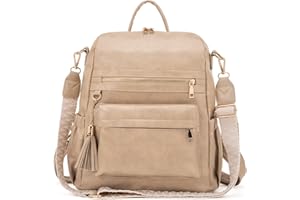 Vividora PU Leder Rucksack Damen,Elegant 2 in 1 Rucksack Handtasche Umhängetaschen Damen Modern Wasserdichte Anti-Diebstahl Cityrucksack Reisetasche mit Verstellbarem Handtaschengurt