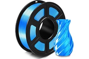 SUNLU Silk PLA+ Filament 1.75mm, Glänzendes 3D Drucker Filament, PLA Plus Filament mit Seidige Druckoberfläche, Maßgenauigkeit +/-0.02 mm, 1KG Seide Blau