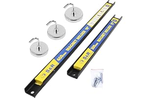 S&R Set om 5: Magnetiska verktygsskenor med magnetiska krokar, verktygshållare, magnetskenor, perfekt för verkstad, garage, k