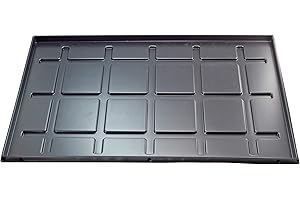 OKCS Schuhtablett, Schuhwanne, Schuhabtropfschale, Vogelbadewanne, Vogeltränke u.v.m. 2 cm Rand mit Abtropfrinnen, Wasserdicht, Robustes PS-Material aus Recycling, schwarz, 60x40x2cm, Made in Germany