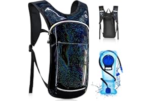 BOSNAS Hydration Backpack, Festival Rave Hydration Pack, Water Backpack with 2L Hydration Bladder, Rave Backpack Hydration Pack Hydropack Hydro for Festivals, Raves, Hiking, Marathon, Running