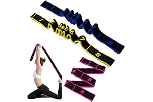 Lunza 3 st Elastiska Motståndsband, Yoga Stretchband Med 8 Fasta Öglor, För Pilates, Stretching, Fitness, Dans, Träning, Gymn
