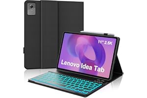 IVEOPPE Coque Clavier pour Lenovo Idea Tab 11" 2025, Étui Keyboard Housse Amovible Bleutooth 7 Couleurs Rétroéclairées, AZERTY Layout pour Lenovo Idea Tab 11 Pouces TB-336ZU/TB-336FU, Noir