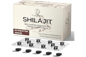 AUREASALUS Shilajit Tabletten - 1000 mg pro Portion - Natürlicher Himalaya-Extrakt für Vitalität und Wohlbefinden - 60 Tabletten, 30 Portionen
