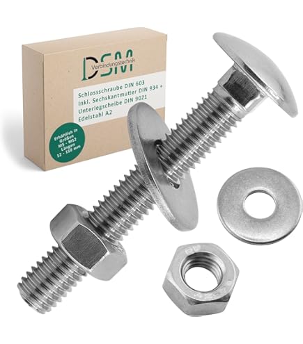 10 Stück Schlossschrauben M6x45 - Edelstahl A2 DIN 603