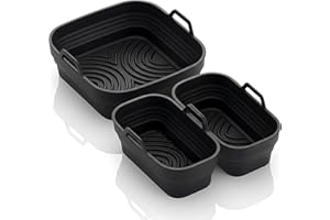 ‎FRITTI FRITTI Silikonform heißluftfritteuse - Ninja - Dual Zone - Wiederverwendbar, Antihaft & Hitzebeständig - Quadratische Airfryer Zubehör für einfache Reinigung & gesundes Kochen