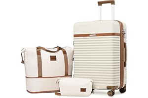 Joyway Set di Valigie, Valigia da viaggio rigida con 4 ruote e chiusura TSA, Set di valigie di medie dimensioni in ABS espandibile con 1 borsa da viaggio e 1 borsa da toilette