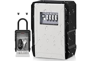 NEWIROVE Cassaforte per Chiavi Grande Cassetta Chiavi con Gancio Cassetta Sicurezza Chiavi Impermeabile Cassaforte Chiavi Esterno per Casa, Scuola, Casa in Affitto,Grigio