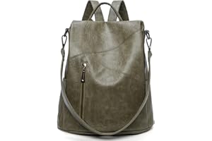 Kiepoar Women Leather Backpack Anti-Theft Shoulder Bag, Fashion Casual Purse Bag Daypack Handbag Lightweight Chic Multipocket Gran Capacity, Lady Elegant Rucksack for Office Work School Travel