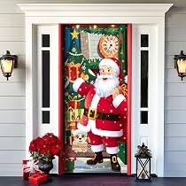 Weihnachts-Türdekoration – 180x90 Cm Banner Mit Weihnachtsmann, Für Haustür & Wand, Inkl. Aufhängeseil