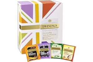Twinings - Coffret Favourite Collection - 40 Sachets Dégustation : Thés Noirs, Thés Verts et Infusions - à Déguster Chaud ou Froid
