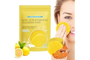 MEITREND Turmeric Acid Pads, turmeric Cojic Acid Cleansing Pads, kurkuma Kwas kojowy, płatki oczyszczające twarz, kompresowane płatki z kwasu kojowego i turmeryczne płatki oczyszczające do twarzy i peelingu –