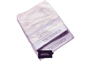 TRUSSARDI Set Asciugamani Bagno Viso e Bidet in Cotone, Asciugamani Resistente a Lavaggi, Include 1 Asciugamano Viso 55x100 cm e 1 Asciugamano Bidet Ospite 40x60 cm, Asciugamani 2 Pezzi