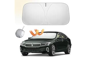 TFSZE Sonnenschutz Auto Frontscheibe,145*80cm Windshield Sun Shade,Frontscheibenabdeckung,Sonnenblende Vorne,Sonnenschutz Auto, Windschutzscheibe Faltbar für Sommer Selbsthaftend UV Hitzeschutz Plane