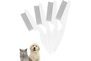 RTBRCG 4 StüCk Flohkamm Hunde, Flohkamm für Katzen, Staubkamm - Effektiv Gegen FlöHe, LäUse, Zecken Und Andere Parasiten Nissenkamm für Haustiere Mit Abgerundeten Metall Zinken Zur Sanften Pflege