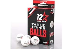 DRAXX SPORTS Balles de ping-Pong Blanches 3 étoiles - Lot de 12/24/48 pcs - Taille 40+ - Parfaites Loisirs, entraînement & compétition Tennis de Table, qualité Pro Garantie