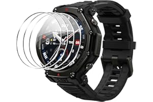 zZjoOoj [4 unidades de protectores de pantalla para Amazfit T-Rex 3 / T-Rex 3 Pro Panzer Schuta Glas HD, sin burbujas, antiarañazos, dureza 9H, vidrio templado, protector de pantalla para Amazfit TRex