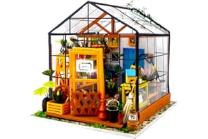 FSOLIS DIY Dollhouse Miniature Kit with Furniture, 3D Wooden Miniature House with, Miniature Dolls House kit (DG104)