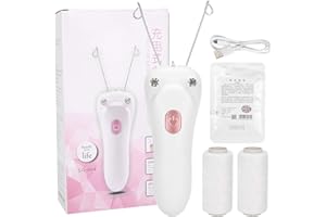 Damen-Gesichtshaar-Epilierer, kabelloser elektrischer Epilierer mit Faden, Baumwollfaden-Haarentfernung für Gesicht, Unterarm, Kinn, Oberlippenhaare(Rosa)