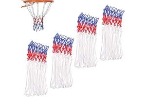 FVEVQE 4Pcs Netball Hoop, Braided Multicolor Netball Net Indoor or Outdoor, Tricolor Strong and Durable Basketball Net Outdoor Fit All Basketball Hoops