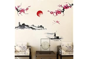 ‎COVPAW COVPAW® Wandtattoo Wandaufkleber XXL Malerei im Chinesischen Stil Wandsticker Wandbild Bilder Wohnzimmer Schlafzimmer Deco
