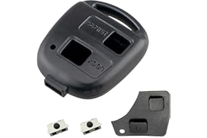 Thayla Coque de Clé sans Lame Compatible avec Toyota Rav4 Yaris Corolla Celica Land Cruiser Picnic Prado Prius Previa Echo Tarago Alphard Lexus Verso+ 2 Boutons Poussoir + 2 Switchs