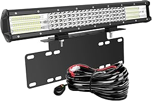 AUXTINGS Barras LED de 50cm 510W 4 Filas 4x4 Todoterreno Barra LED y Soporte de Montaje, luz de Trabajo Universal Placa de matrícula con arnés para Camión JP SUV ATV UTV Tractor Barco,CC 12V 24V