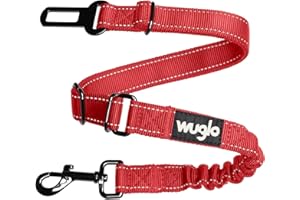 30-95cm Wuglo Pasy dla Psa | Mocny i Elastyczny Pas dla Psa do Samochodu | Trwały Pas Bezpieczeństwa dla Psów | Uniwersalny Pas Samochodowy dla Psa na Podróż (Czerwony)