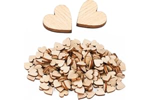 AETHERAURORA 200 Pezzi Cuori in Legno 12mm Naturale Non Verniciato Cuoricini Legno Lucido Portatile per Matrimonio l'Artigianato Fai da Te Decorazione di San Valentino Regalo di Compleanno Festa di Carta Facendo
