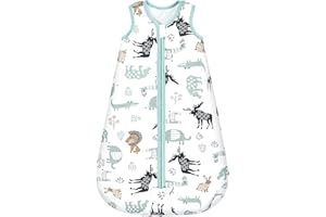 Mosebears Saco de Dormir para bebé de Invierno 2,5 TOG,100% algodón para Diferentes tamaños,Desde el Nacimiento hasta la Edad de 24 Meses para niños(Blau-Zoo,0-6 Meses)