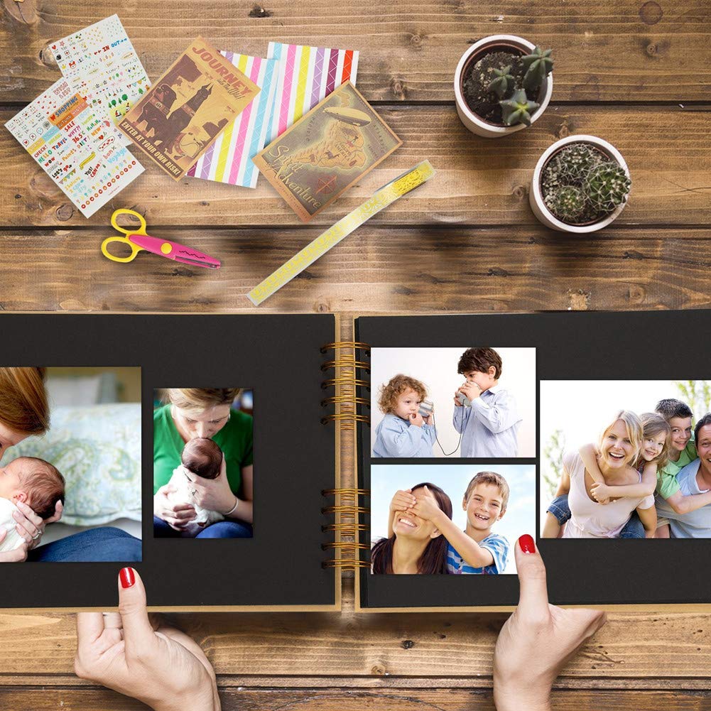 BEESCLOVER 40Sheets(80Pages) Coil Style Bowknot Ribbon Circlip Photo Album DIY Scrapbook - Image 3