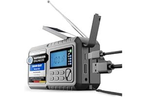 Acta Berg Radio de Manivela y Solar | Radio de Emergencia Con Batería 5000 mAh | Receptor Mundial AM/FM/SW | Equipo de Emergencia Con Linterna y Cargador