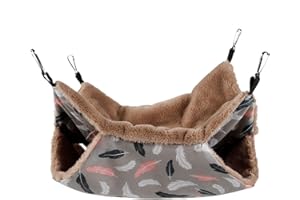 STRONRIVE KIeiner Hängender Tierkäfig, Hamster Hängematte, Chinchilla Hängematte 2-lagig Für Käfig, Kleintiere Haustier Käfig Hängematte, Haustier Hängematte Für Chinchillas, Frettchen - Brauns/20*20cm