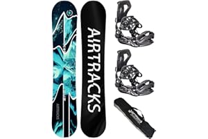 Airtracks Kit de snowboard - Distance Snowboard Wide Hybrid Rocker + fixations Master Fastec + sac de snowboard 150, 157, 159, 162 cm