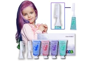 ‎COLAYERIST COLAYERIST Temporäre Haarfärbemittel für Mädchen, 4 Stück Kreide-Set in Grün, Blau, Rosa, Lila, waschbar, tolles Geburtstagsgeschenk