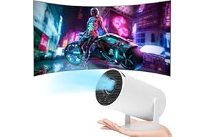 QWDQWD Mini Beamer 4K Unterstützt Android 11,Beamer Handy Outdoor 180°Drehbarer,Mini Projector 5G WiFi 6 BT 5.0,130 Zoll Geeignet für Telefon/PC/HDMI USB,Smart Projector für Handy Phone/TV Stick/Laptop/HDMIv