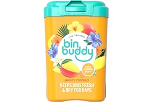 Bin Buddy Happy Mango Bin Freshener Powder 450g – Leaves Your Bin Smelling Great – Suitable for Indoor Kitchen, Bathroom, Food Waste Bins and Outdoor Wheelie Bins