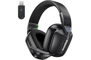 Skapendy VK80 2.4GHz Wireless Gaming Headset for PC Low Latency,50+Hr Battery Bluetooth Gaming Headphones,Stereo Sound Headset for Switch with Noise Canceling Mic,Matte,light black
