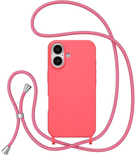 Coque Silicone Avec Cordon Pour IPhone 16 Pro Max 6,9'' - Motif Fleur, Lanière Réglable, Protection Anti-choc