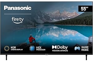 Panasonic TX-55MX800E, Smart TV LED 4K Ultra HD 55 Pouces, High Dynamic Range (HDR), Dolby Atmos & Dolby Vision, Fire TV, Prime Video, Alexa, Netflix, Mode Jeu, Noir