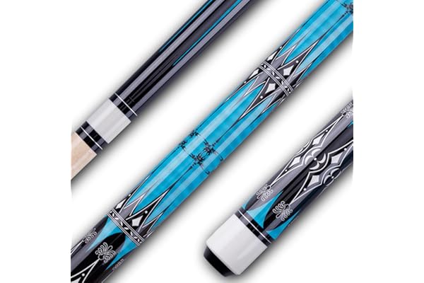 Sinsilvie Set de 2 Queue de Billard,13mm 58 Pouces 19 20 oz Canne Billard, 1/2 Maple Queue Sticks Pool Cue, Canne de Billard Pool de Bar pour Hommes et Femmes