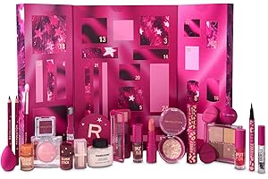 REVOLUTION BEAUTY LONDON Revolution Makeup Advent Calendar 2025, 24 essentiels beauté, coffret cadeau avec gloss, enlumineur, blush, pinceaux et mascara, Végan et non testé sur les animaux